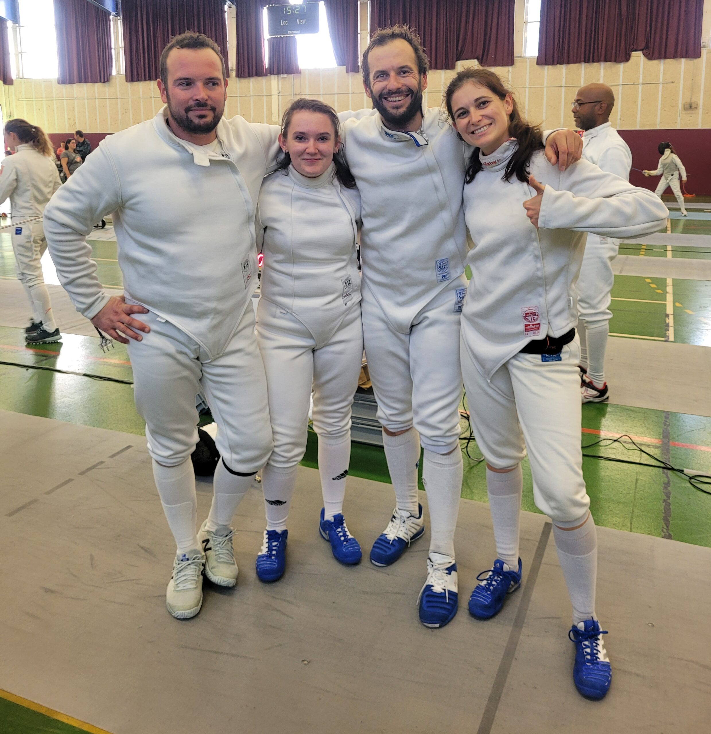 Alexis, Sidney Guillaume et Ann-Charlotte posent pendant la compétition